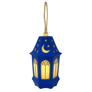 Mini LED Eid Lantern with Crescent Moon Design Mini LED Eid Lantern with Crescent Moon Design