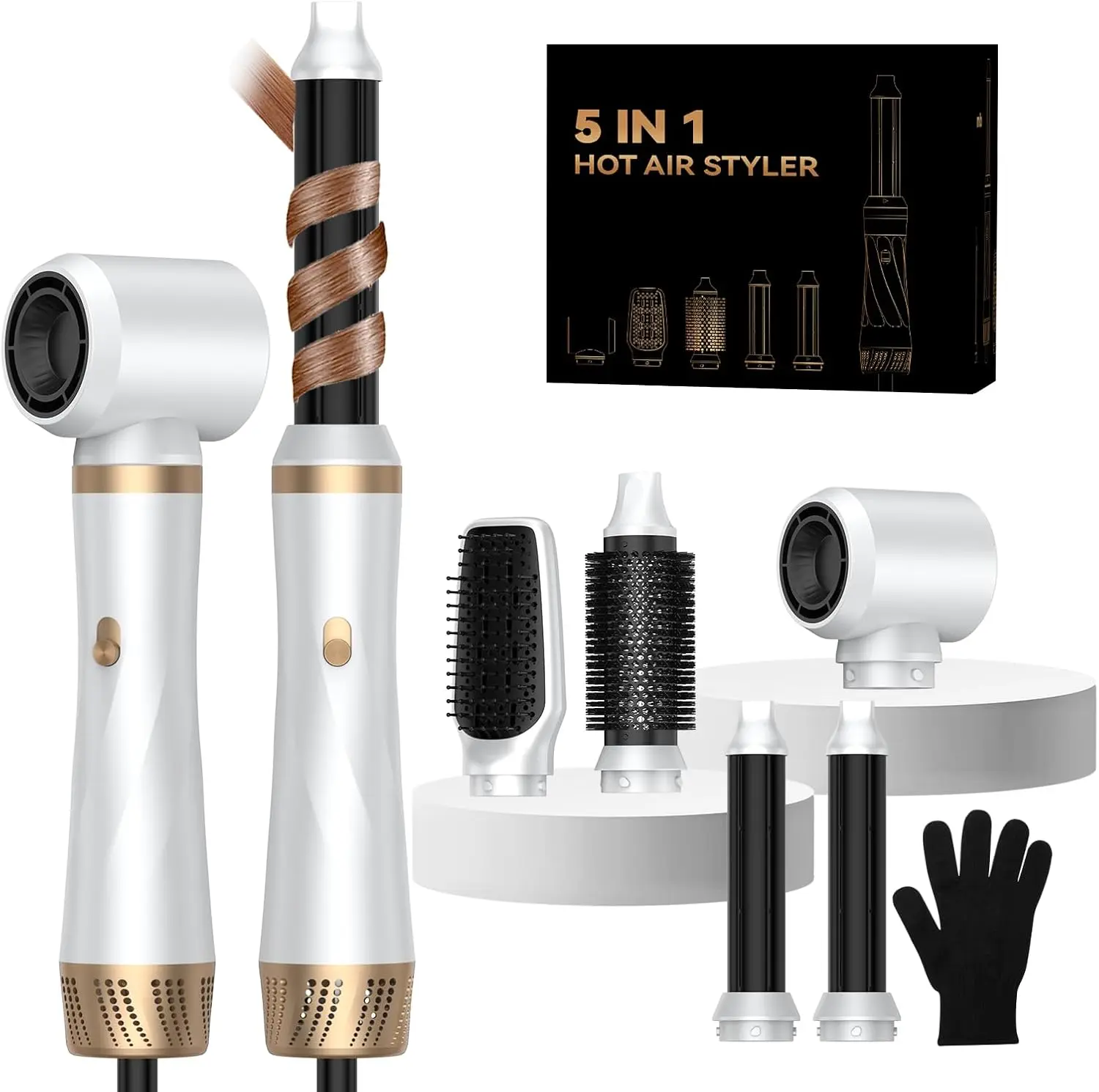 5-in-1 Hair Dryer Brush Set with Air Style Wrap Hair Styler 
