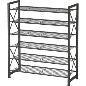 6 Tier Shoe Rack, Tall Shoe Shelf Holds 30 Pairs, Vertical Shoe Organizer for Entryway,, Closet, Front Door