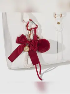 Sweet Cool Bow Knot Keychain, Handmade Braided Rope Bag Charm, Fashion Accessory for Bags and Keys, All Seasons