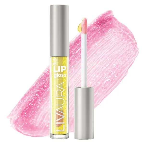 LIVAURA Shimmer Lip Gloss pH Activated, Glitter Lip Gloss for Women, Glossy, Shiny, Sparkly Lip Gloss, High-Shine Glittery Lipstick, Glimmer Sparkle Lipgloss, Made in USA (Sparkling Gold) Makeup Oil