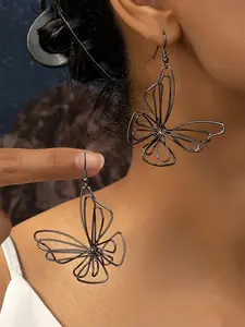 Women's Elegant Dangle Earrings (1 Pair), Hollow Out Butterfly Design Dangle Earrings for Women & Girls, Trendy All-match Vintage Jewelry As Birthday Gift, Earrings Set