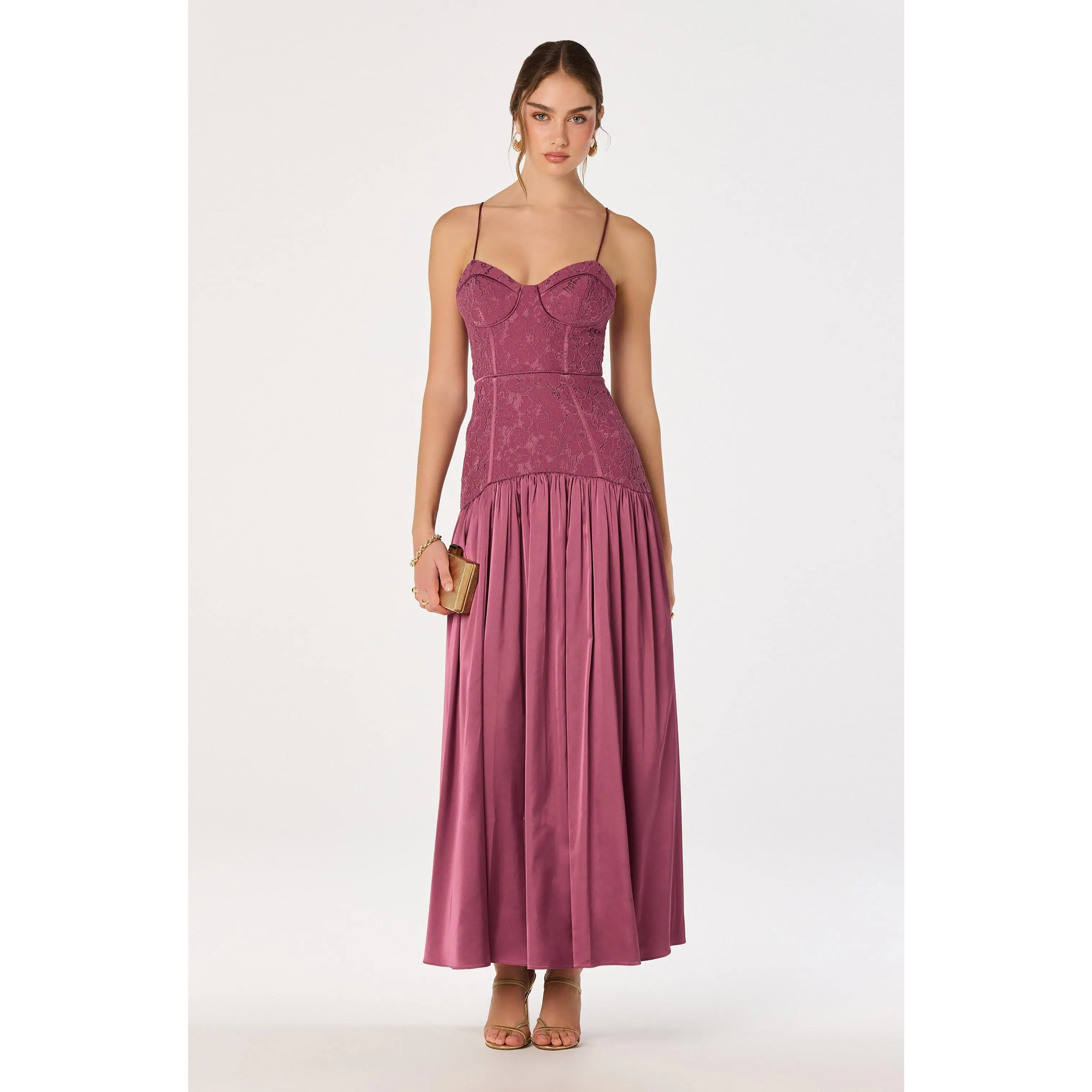 Kaylani Lace Bustier Maxi Dress