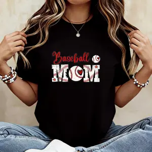 Baseball Mom Baby Tee, Sports Mama Shirt, Senior Baseball Mama Tee, Vintage-Inspired Cotton Shirt