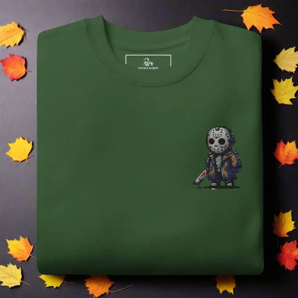 Jason Vorhees | Soft-Wash Sweatshirt | Embroidered Cotton Fleece | Unisex