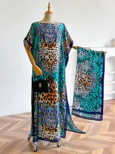 Elegant Silk Floral Print Dress Set, Long Robe & Scarf, Beach Cover-Up, Sun Protection, All Seasons Wear, Women's Fashion, Swimwear Coverups