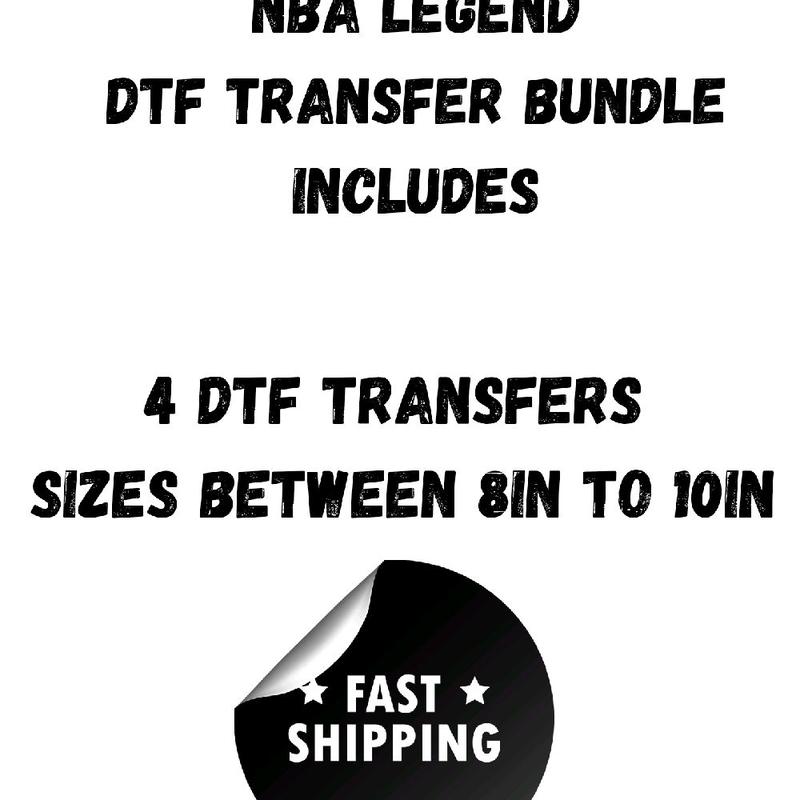 NBA Legends DTF Transfer Bundle Featuring Michael Jordan Stephen Curry & Kobe Bryant High-Quality DTF Transfers