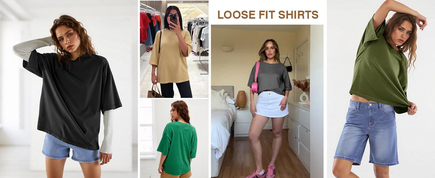 Imily Bela Womens 2026 New Summer Style Oversized Half Sleeve T-Shirts Casual Crew Neck Tunic Tops Loose Fit Boxy Basic Tees Imily Bela Womens 2026 New Summer Style Oversized Half Sleeve T-Shirts Casual Crew Neck Tunic Tops Loose Fit Boxy Basic Tees