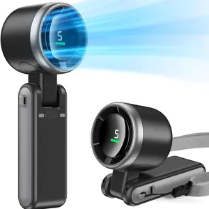 Portable Handheld Turbo Fan, Neck Desk Fan, 5 Gear Wind, Battery Operated, 3 in 1 Hand Fans, Air Turbo Tech Cooling Fan for Outdoor Activities