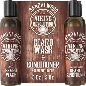 Viking Revolution Beard Wash & Beard Conditioner Set (5oz) - Softens & Strengthens - Various Scents - Hair Care Kit Gentle Daily Daily Shiny Shampoo Viking Revolution Beard Wash & Beard Conditioner Set (5oz) - Softens & Strengthens - Various Scents - Hair Care Kit Gentle Daily Daily Shiny Shampoo