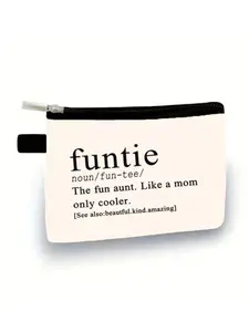 Funny Aunt/auntie Zipper Coin Purse, Family Theme Storage Bag, Ideal for Daily Use and Gifts, Warm Gift for Cool Aunts/aunts