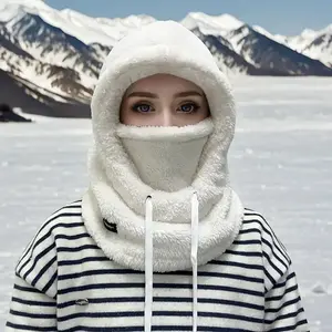 Women's Winter Fleece Face Mask Hat Face Cover, Elastic Drawstring Closure, Lightweight Warm Cycling Ski Outdoor Sports, Soft Polyester Hand Wash Only