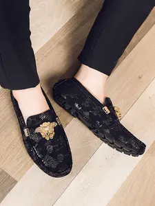 Men's One-Step Loafer Shoes, Metal Buckle Business Formal Slippers, Lightweight Comfortable Versatile, Wedding Banquet Commute All Occasions