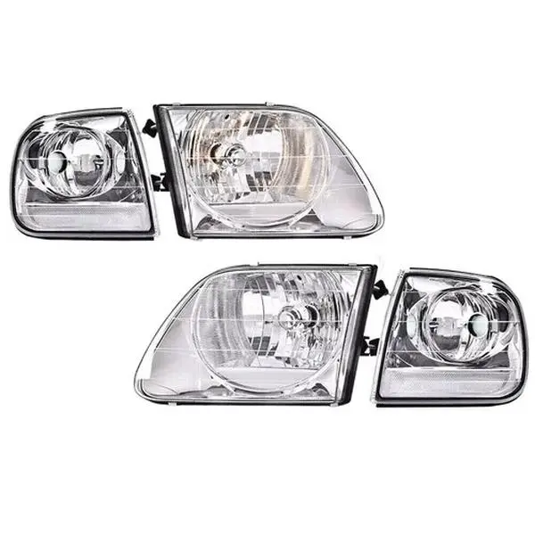ALLGOOD Fit For 1997-2003 Ford F150 Expedition Clear Chrome Headlights & Corner Lights