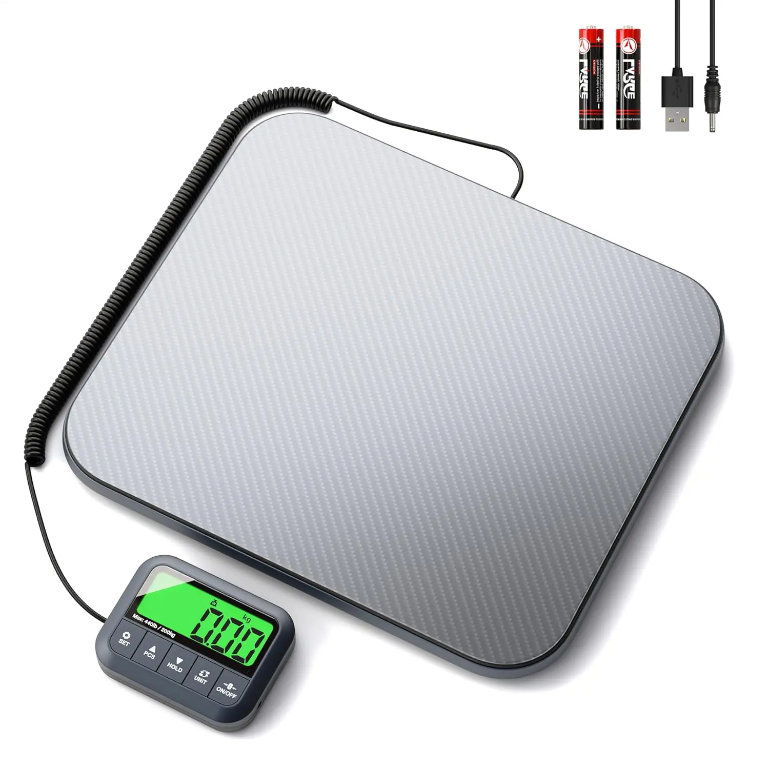 Digital Postal Shipping Scale 440lb/200kg, High Accuracy 0.35oz/10g Commercial Package Scale with Hold Tare Count Function,  Postal Scale for Small Business Shipping Packages Luggage Pet Courier Parcel