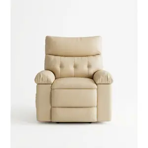 Garvee Manual Recliner Chair, Oversized Extra Wide PU Leather Lounge Chair with Overstuffed 1.5X Sponge Padding, 150° Reclining Sofa with Thick Cushion for Living Room & Bedroom