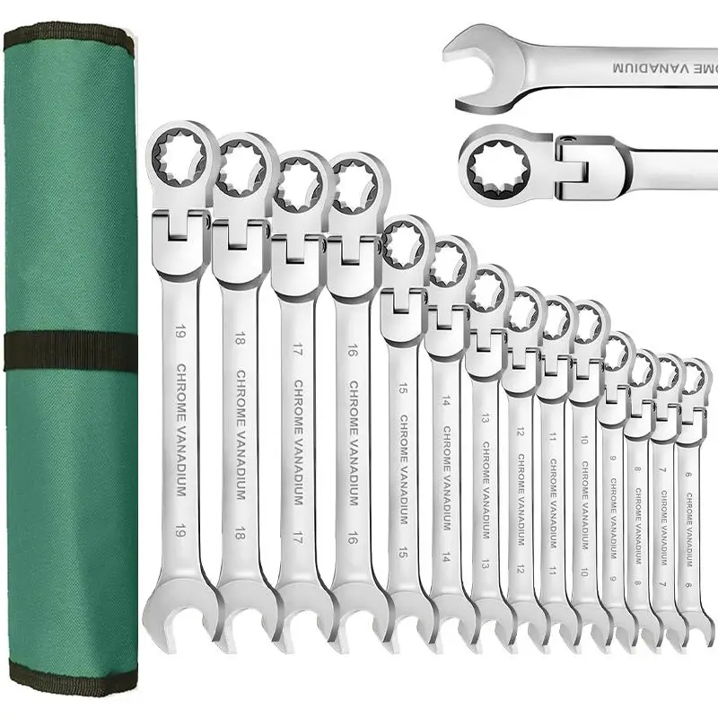 72-tooth Ratchet Wrench Set, Multipurpose Movable Head Wrench Set, Professional Hand Tool for Car Repair, Home Repair, DIY Project