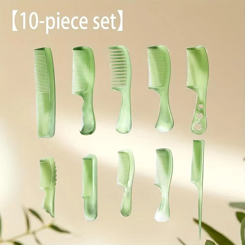 Hair Styling Comb Set, 10pcs/set Plastic Hair Comb, Hair Curl Styling Comb, Double-sided Massage Scalp Comb, Heatless Styling Tool for All Hair Types