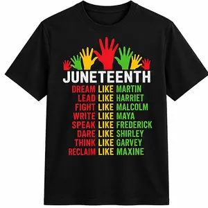 Women's And Men's Black Juneteenth T-Shirt -  Short Sleeve, Crew Neck, - Casual Juneteenth Celebration Apparel, Regular Fit Unisex T-Shirt
