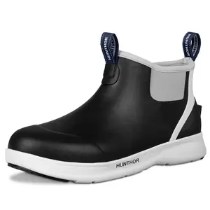 Men's Deck Boots, Anti-Slip Saltwater Fishing Waterproof Rain Boots, Rubber Boots High Traction and Performance Shoes for Sailing and Outdoors (Size 7-14)