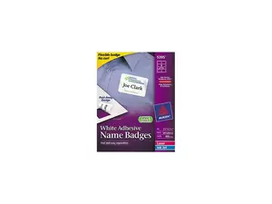 Avery 5395 Flexible Self-Adhesive Laser/Inkjet Name Badge Labels, 2-1/3 x 3-3/8, WE, 400/Bx