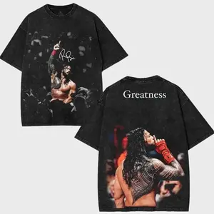 WWE Roman Reigns Cotton Oversized T-Shirt – Wrestling Inspired Graphic Tee, Premium Graphic Gildan T-Shirts  Seamless Top Fabric Menswear shirts men