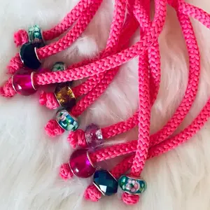 Afro Puff Magic Tie - Stylish Accessory for Easy Afro Puff with Smooth Scalp, No Pulling or Snagging, Glass Bead End