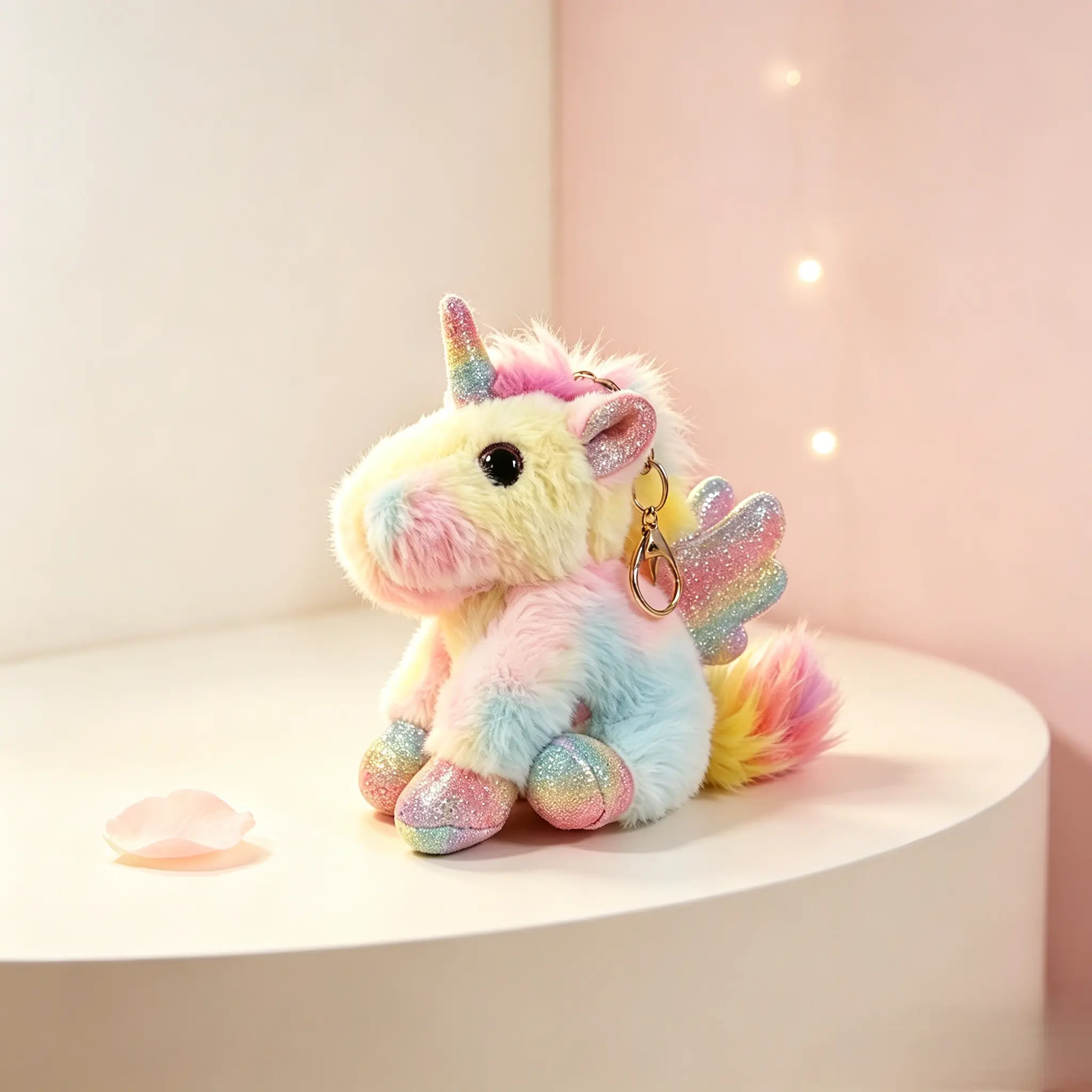 Cute Unicorn Keychain for Purse and Car Keys, Soft Rainbow Plush Bag Charm with Sparkle Wings, Kawaii Fashion Accessory, Cute Keychains For Car Keys, Kawaii Accessories, Cute Girly Gifts