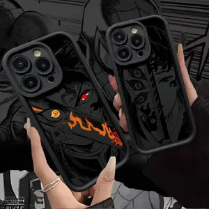 Hot Anime Demons Slayers Phone Case For iPhone 17 16 15 14 13 12 11 Pro Max Plus Samsung S21 S22 S23 S24 S25 A series Black Full Coverage TPU Shockproof Cover