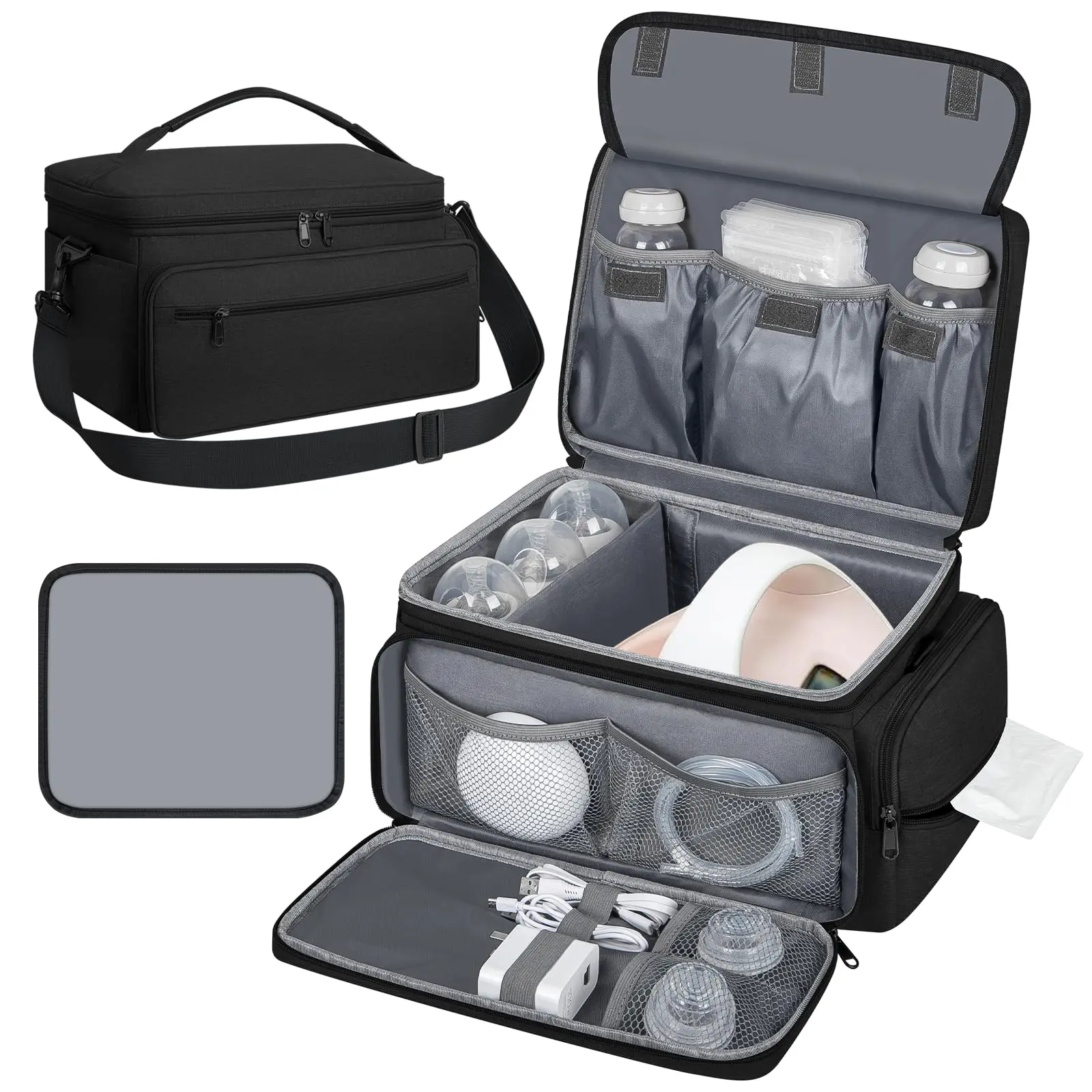Large Capacity Breast Pump Bag | Compatible with Most Breast Pumps | Travel & Work Breast Pump Storage Case Milk,summerwins