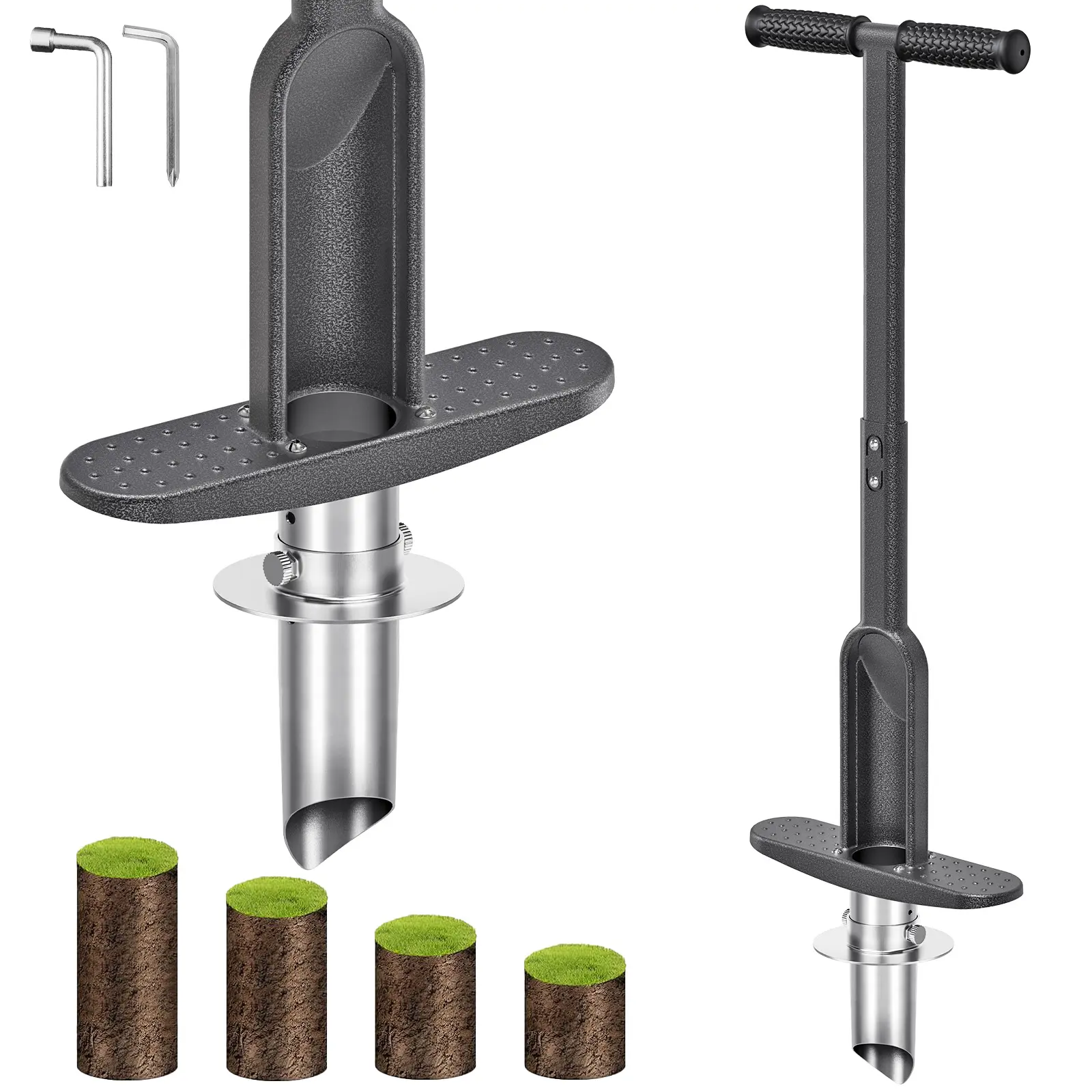 3-Section KD Sod Plug Cutter 2x6 Inch Adjustable Turf Plug Tool for Lawn Repair, Grass Transplanting & Yard Gardening Cutting tools construction tools tool kit set tools for mechanics mechanic tools