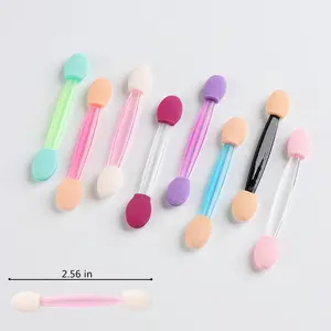 50PCS Chrome Nail Powder Applicator Brushes with Acrylic Storage Box Disposable Eyeshadow Applicator Tools 2.56 in Length for Nail Art Enthusiasts