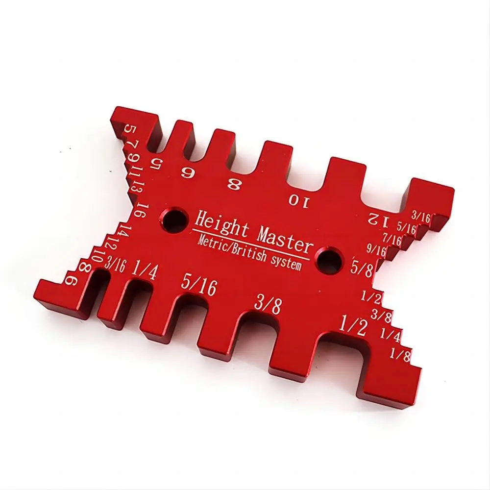 High Precision Aluminum Dovetail Jig Metric and Imperial Tenon Caliper Card Gauge for Measuring Height Woodworking Saw Table Machine Gaps Precision Measuring Tool,MG-016R