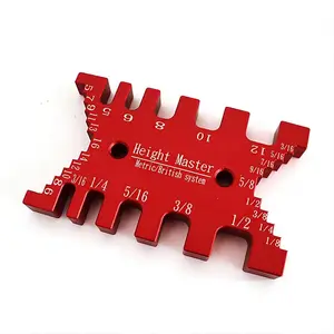 High Precision Aluminum Dovetail Jig Metric and Imperial Tenon Caliper Card Gauge for Measuring Height Woodworking Saw Table Machine Gaps Precision Measuring Tool,MG-016R fathersdaygift