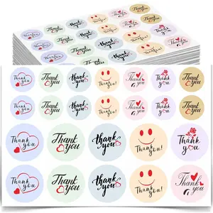 Thank You Stickers 600 count - 1.5" & 1" Round Labels for Small Business, 7 Designs Packaging Stickers for  Products, Envelopes,  Wrapping & Crafts