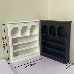 1:12 Scale Arched Mini Storage Cabinet |   Dollhouse display stand miniature model (PLA material, not wood) |   Very suitable for BJD/OB11 dollhouse decoration, miniature scene arrangement, storage cabinet decoration, and photography accessories
