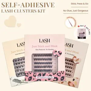 Lashterally Self-Adhesive Lash Cluster Kit 3 Styles Glue-Free Easy Removal Natural Lashes 10mm/12mm/14mm Lightweight 24+ Secure Hold 72/90/110/120 Eyelashes Clusters for Flawless Makeup - Cosmetic