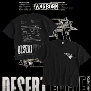 [WARBORN] Desert Eagle Night Strike Zip Hoodie, Men's Tactical Graphic Tees, Military Streetwear, DTG Print Menswear