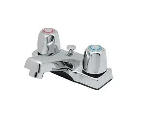 Avalon Bathroom and Kitchen Faucet Hybrid 4" Double Handle with Red and Blue Knobs Chrome Finish Modern Design