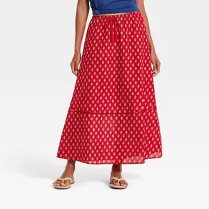 Women's Maxi Full Skirt - Universal Thread Red Floral M
