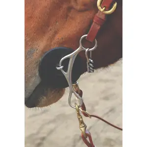 Professional's Choice Brittany Pozzi 5" Gag Bit - 3-Piece Smooth Dogbone Snaffle, Sweet Iron
