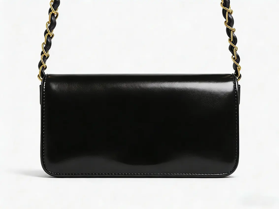 Classic Black Shoulder Bag For Women, Premium Faux Leather, Gold-Tone Chain Strap, Convertible Crossbody Purse With Card Slots, Perfect For Work & Evening Events