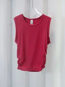 Nyxalulu Summer Yoga Top, Ribbed Sleeveless Tank, High Waist Slim Fit, Quick-Dry Sportswear, Casual Workout Tee, Pilates Apparel