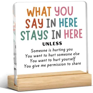 Therapy Office Decor Therapist Office Decor Mental Health Gifts Therapist Gifts School Counselor Gifts Therapist Gifts for Women Psychology Gifts, Cute Humor Counseling Office Acrylic Plaque Sign Desk Decor