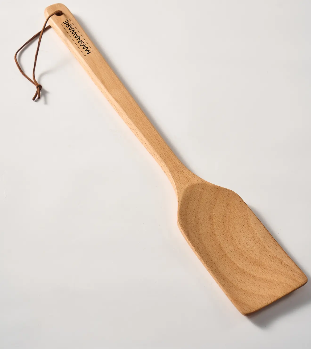 MAGNAWARE Extra Long Wooden Spatula 18-inch Heavy Duty Stir Paddle for Cooking in Big Pots & Wall Décor Solid Natural Hard Wood Large Spatula Sturdy Kitchen Utensil Spoons Stirring