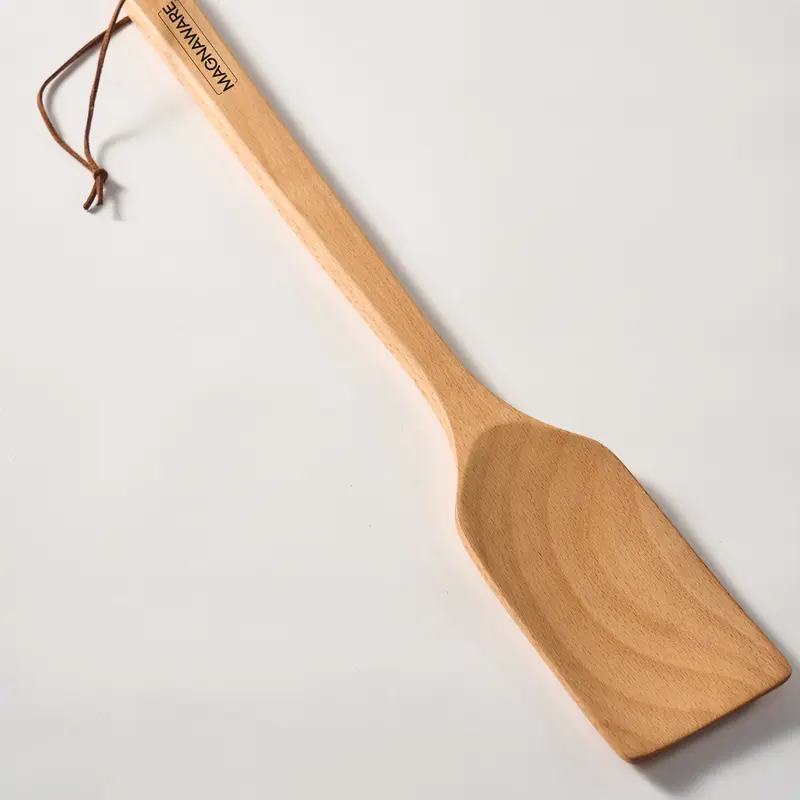 MAGNAWARE Extra Long Wooden Spatula 18-inch Heavy Duty Stir Paddle for Cooking in Big Pots & Wall Décor Solid Natural Hard Wood Large Spatula Sturdy Kitchen Utensil Spoons Stirring