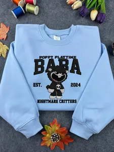 Baba Nightmare Critters Embroidered Sweatshirt – Cute Horror Game Cartoon Gift