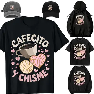 Family set-DIY-Unisex-Hoodie-cap-kid-Cafecito Y Chisme Latina Mexican Baked Concha Pastry Conchas T-Shirt