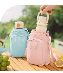 40oz Thermos Cup Protective Sleeve with Shoulder Strap Phone Pocket & Wallet for Outdoor Hiking Travel Drinkware Cover