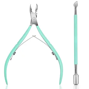 2pc Premium Stainless Steel Cuticle Nipper - Precision Dead Skin Remover - Easy Grip Manicure & Pedicure Tool for Home and Salon